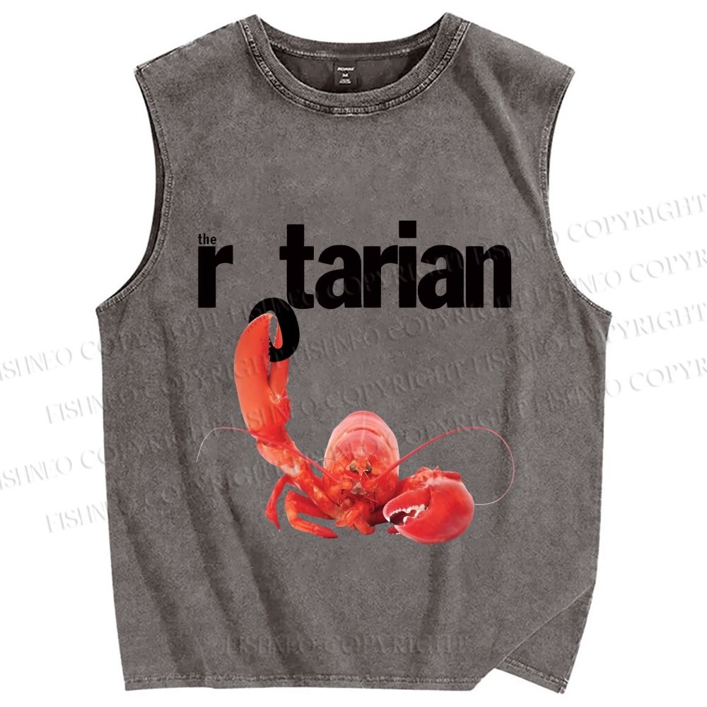 Unisex Rotarian Lobster Printed Washed Tank Top