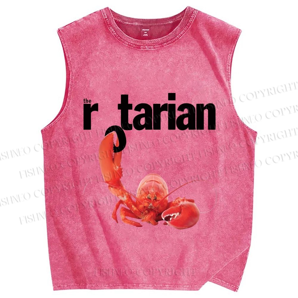 Unisex Rotarian Lobster Printed Washed Tank Top