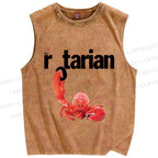 Unisex Rotarian Lobster Printed Washed Tank Top