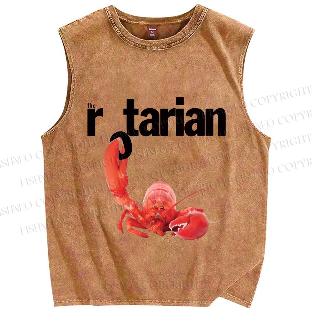 Unisex Rotarian Lobster Printed Washed Tank Top