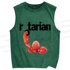 Unisex Rotarian Lobster Printed Washed Tank Top