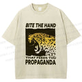 Unisex Bite the Hand That Feeds You Propaganda Panther Printed Washed Tee