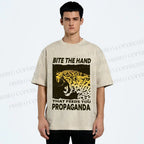 Unisex Bite the Hand That Feeds You Propaganda Panther Printed Washed Tee
