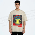 Unisex Yayoi Kusama Flower Printed Washed Tee
