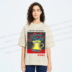 Unisex Yayoi Kusama Flower Printed Washed Tee