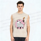 Unisex Tlacuache Printed Washed Tank Top