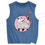 Unisex Tlacuache Printed Washed Tank Top