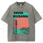 Unisex Yayoi Kusama Pumpkin Printed Washed Tee