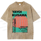 Unisex Yayoi Kusama Pumpkin Printed Washed Tee