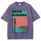 Unisex Yayoi Kusama Pumpkin Printed Washed Tee