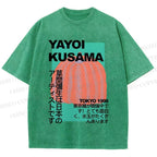 Unisex Yayoi Kusama Pumpkin Printed Washed Tee