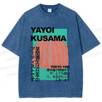 Unisex Yayoi Kusama Pumpkin Printed Washed Tee
