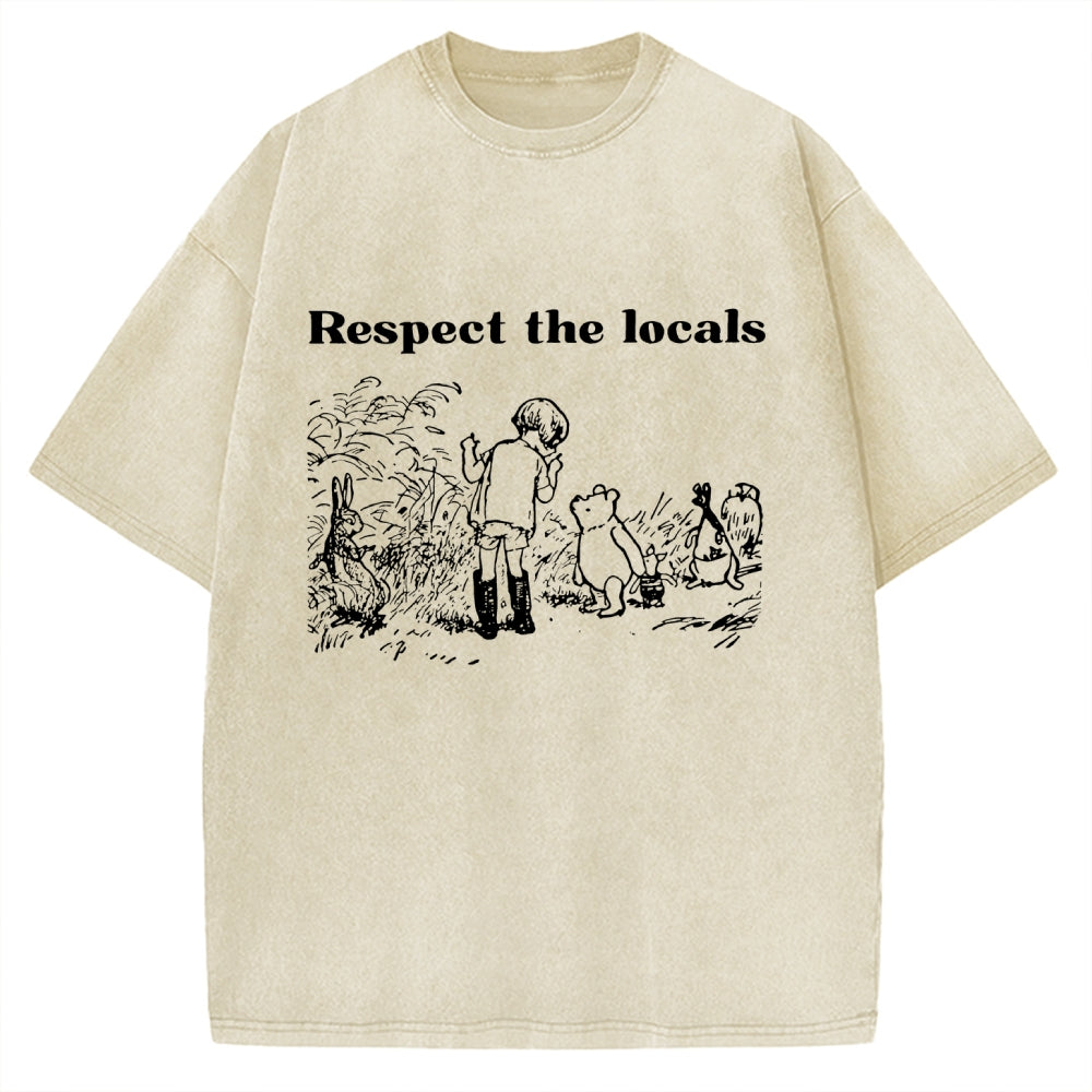 Unisex Respect locals Printed Washed Tee