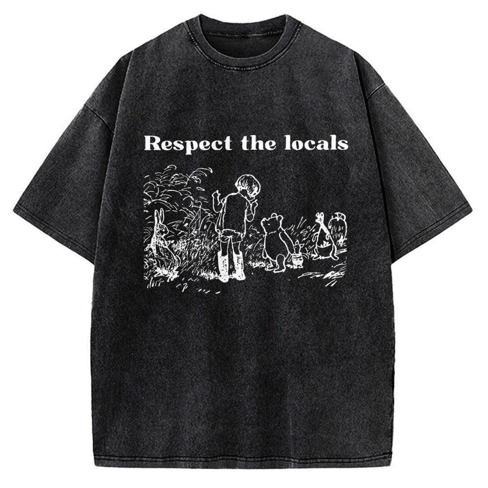 Unisex Respect locals Printed Washed Tee