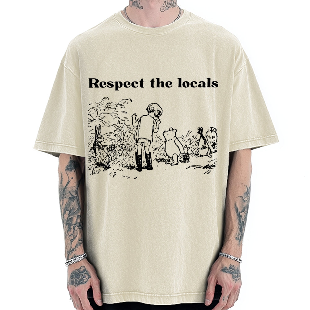 Unisex Respect locals Printed Washed Tee