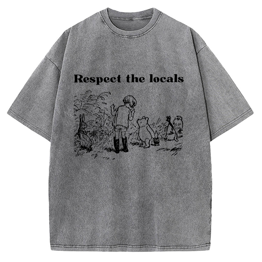 Unisex Respect locals Printed Washed Tee
