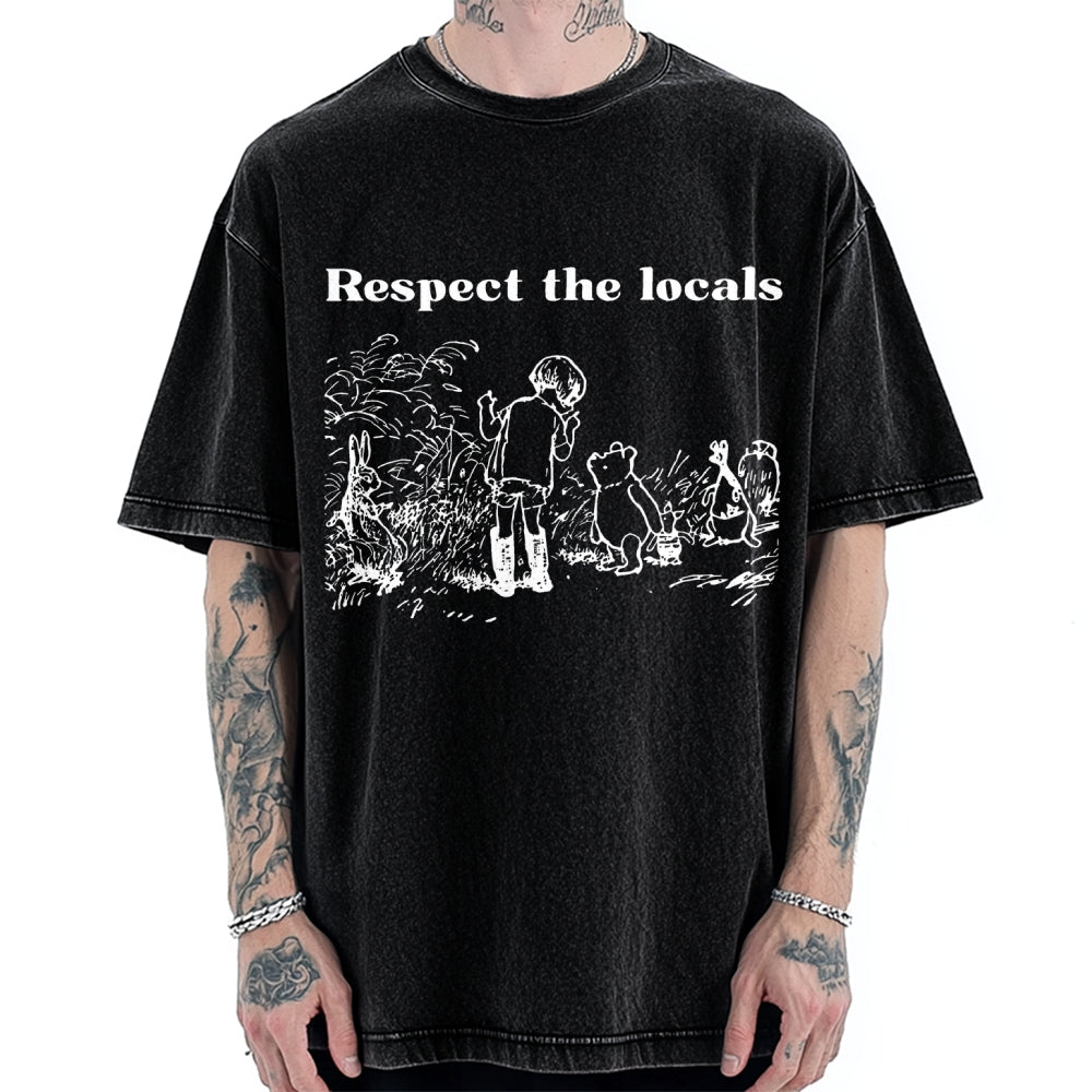 Unisex Respect locals Printed Washed Tee