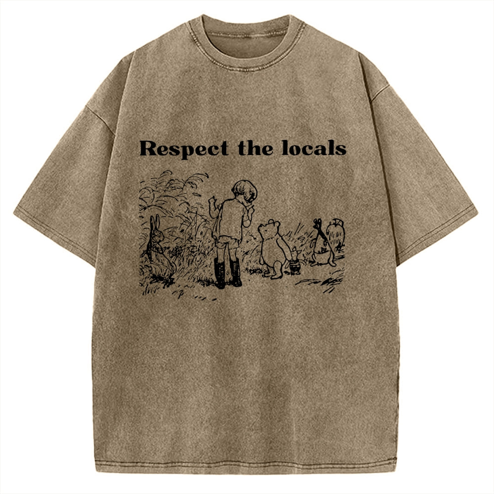 Unisex Respect locals Printed Washed Tee