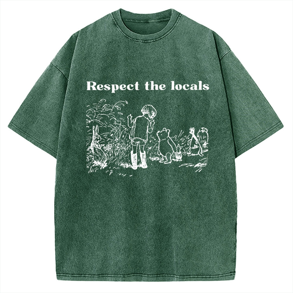 Unisex Respect locals Printed Washed Tee
