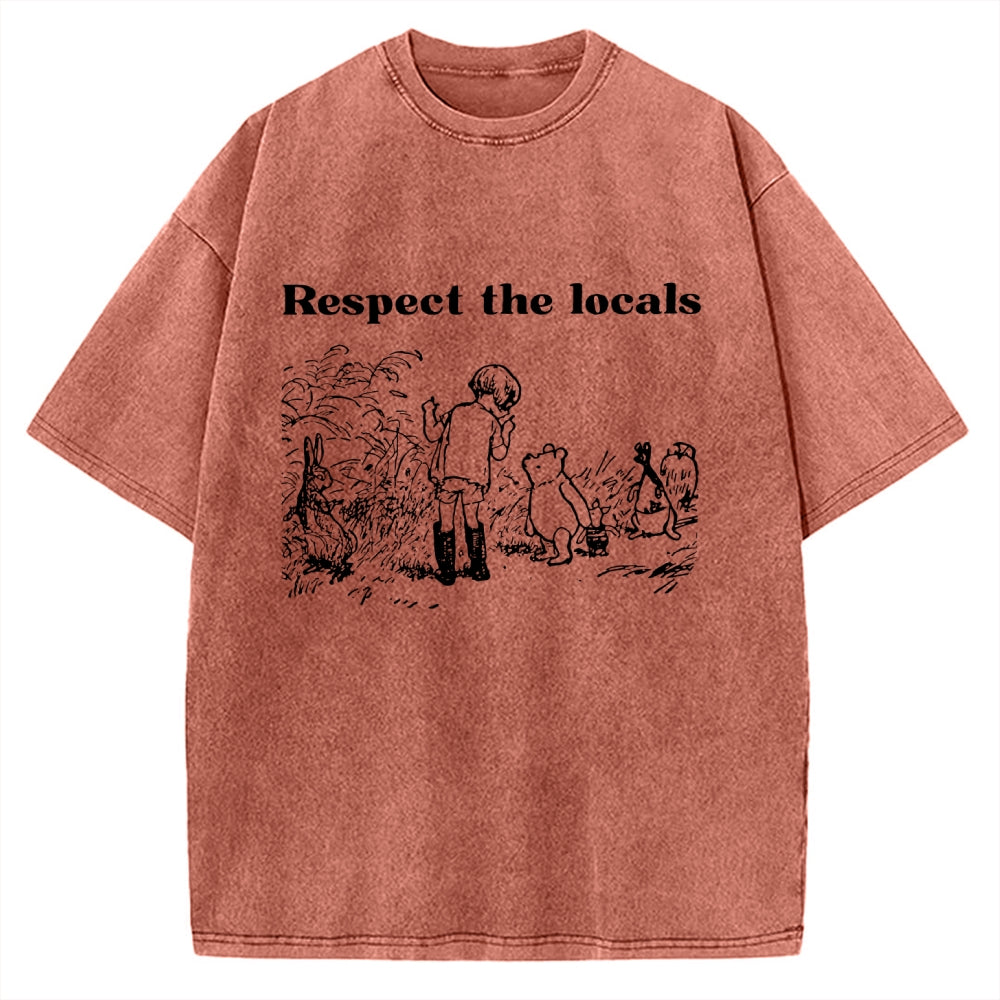 Unisex Respect locals Printed Washed Tee