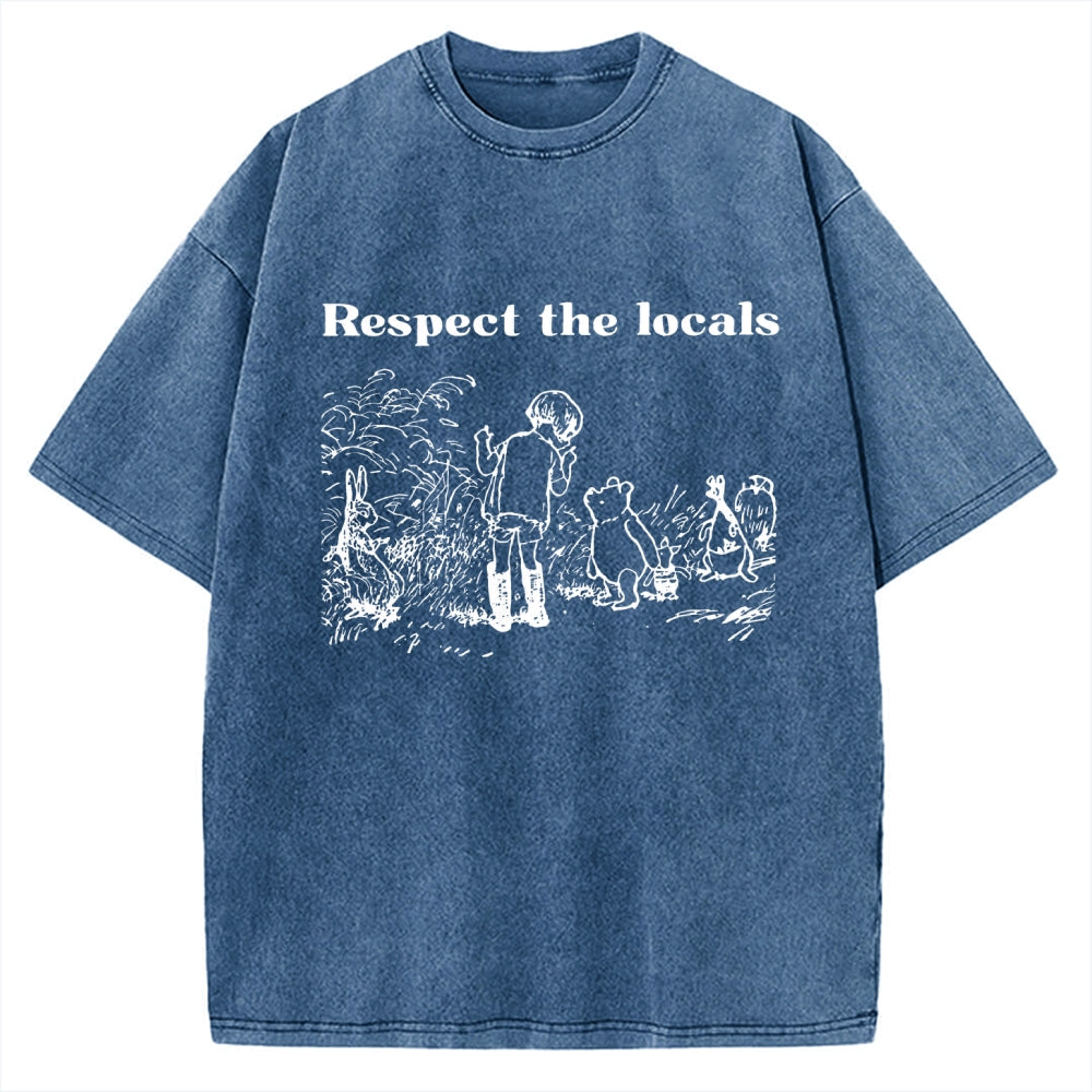Unisex Respect locals Printed Washed Tee