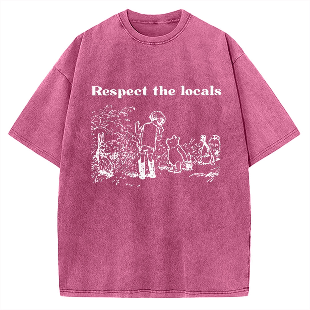Unisex Respect locals Printed Washed Tee