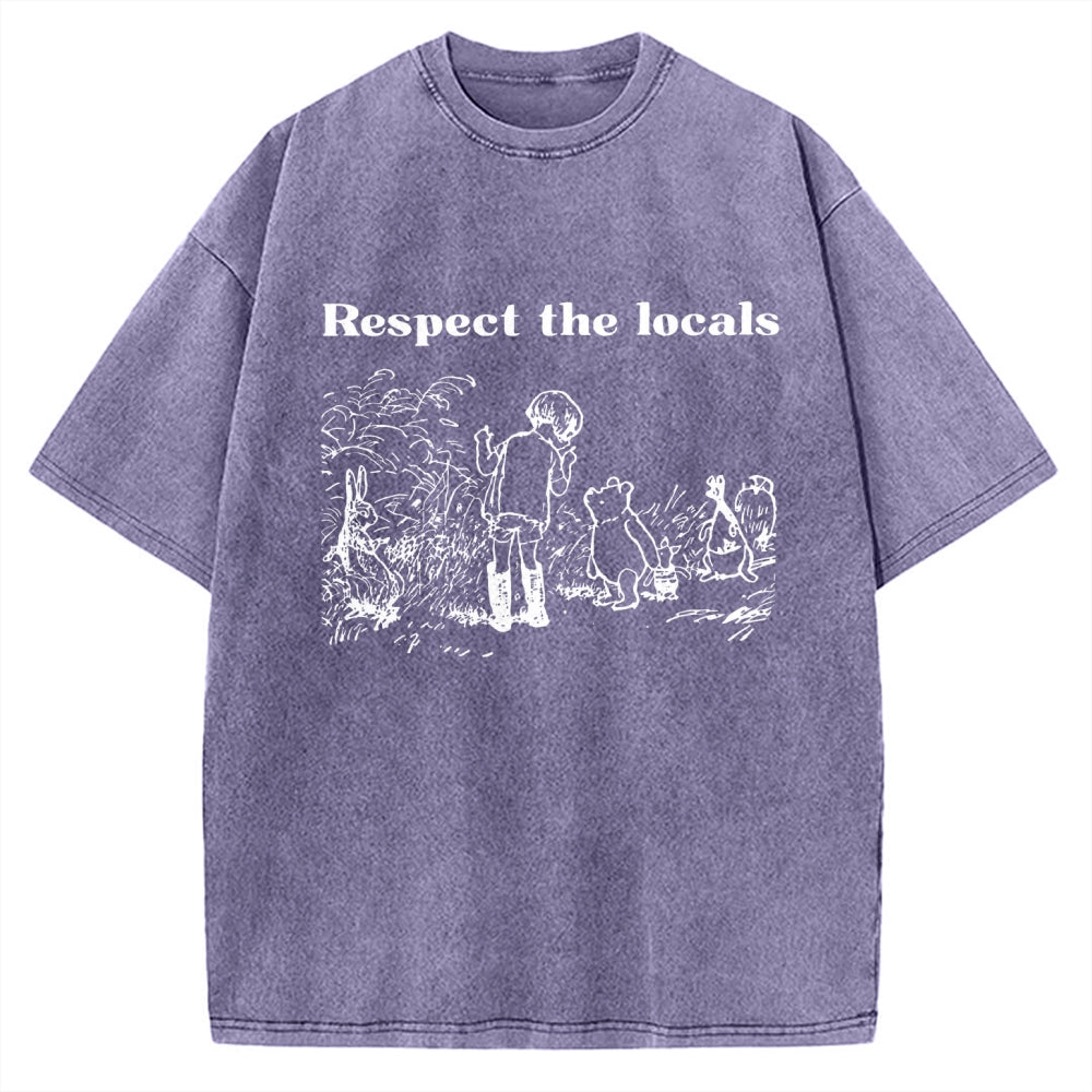 Unisex Respect locals Printed Washed Tee