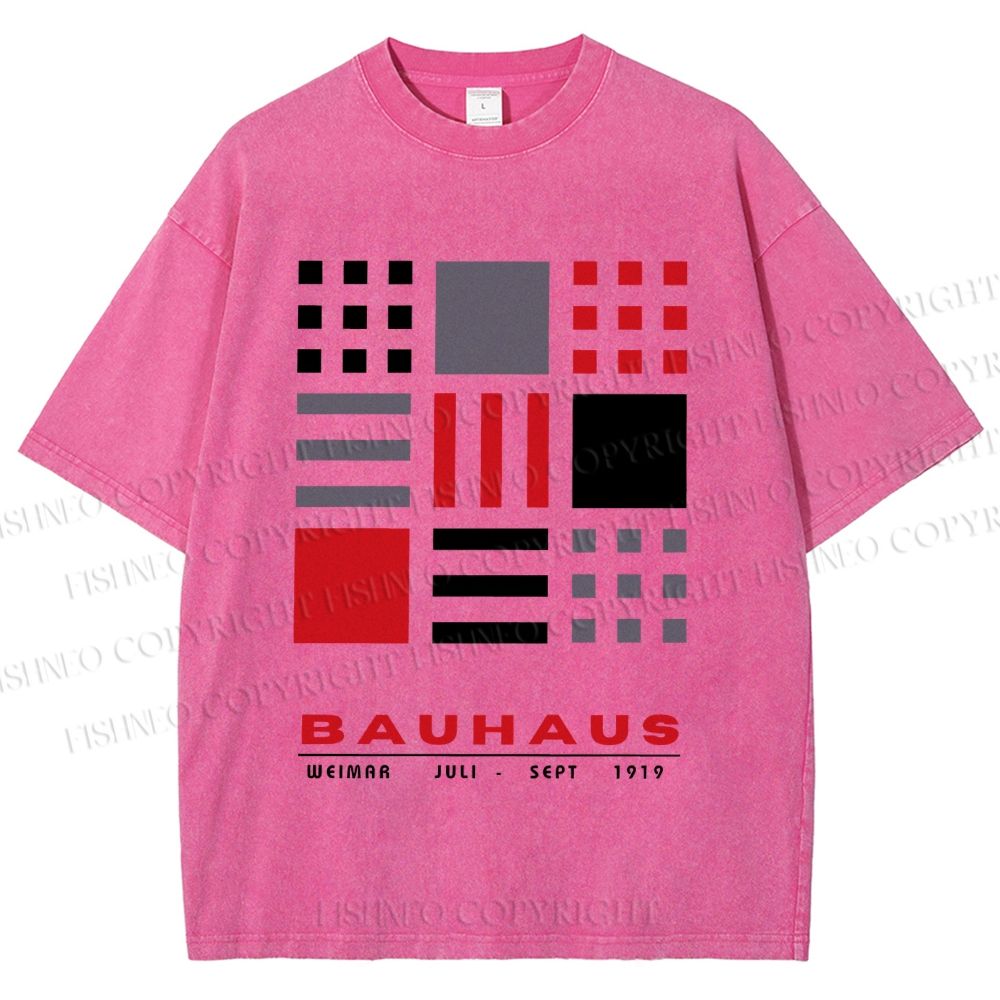 Unisex Bauhaus Geometry Printed Washed Tee