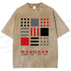 Unisex Bauhaus Geometry Printed Washed Tee