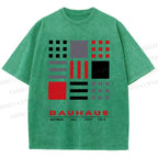 Unisex Bauhaus Geometry Printed Washed Tee