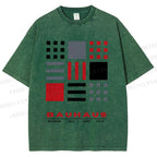 Unisex Bauhaus Geometry Printed Washed Tee
