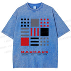 Unisex Bauhaus Geometry Printed Washed Tee