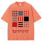 Unisex Bauhaus Geometry Printed Washed Tee