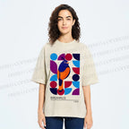 Unisex Bauhaus Geometric Bird Printed Washed Tee
