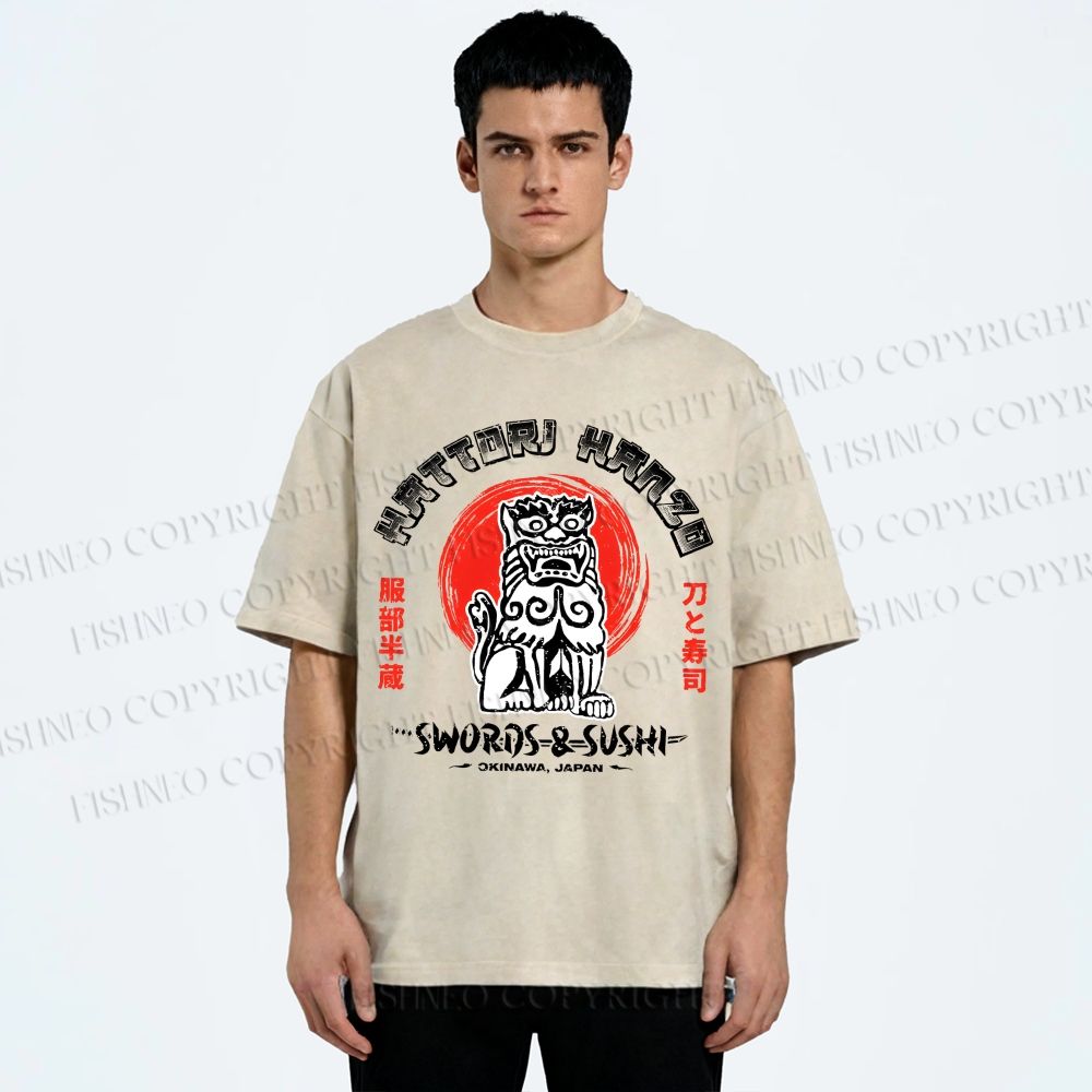 Unisex Hattori Hanzo Printed Washed Tee