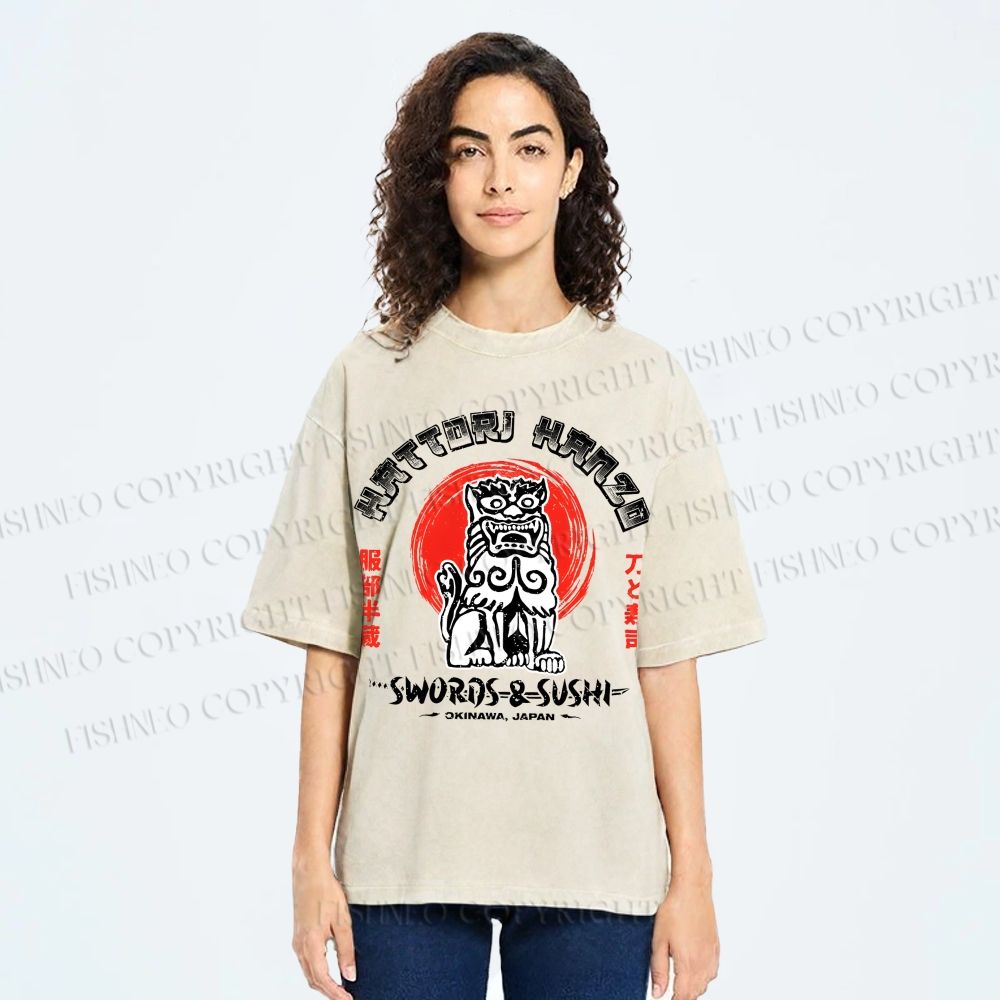 Unisex Hattori Hanzo Printed Washed Tee
