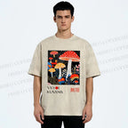 Unisex Yayoi Kusama Polka Dot Mushroom Printed Washed Tee