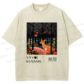 Unisex Yayoi Kusama Deer Printed Washed Tee