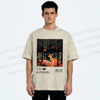 Unisex Yayoi Kusama Deer Printed Washed Tee