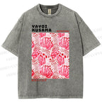 Unisex Yayoi Kusama Abstract Flower Printed Washed Tee