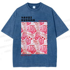Unisex Yayoi Kusama Abstract Flower Printed Washed Tee