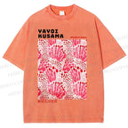 Unisex Yayoi Kusama Abstract Flower Printed Washed Tee