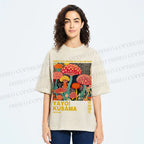 Unisex Yayoi Kusama Mushroom Printed Washed Tee