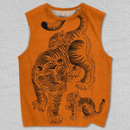 Unisex Parent-Child Tiger Printed Tank Top