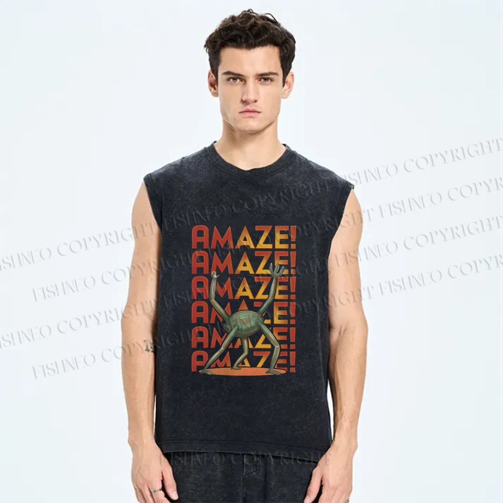Unisex Project Hail Mary: Amaze! Gradient Printed Washed Tank Top