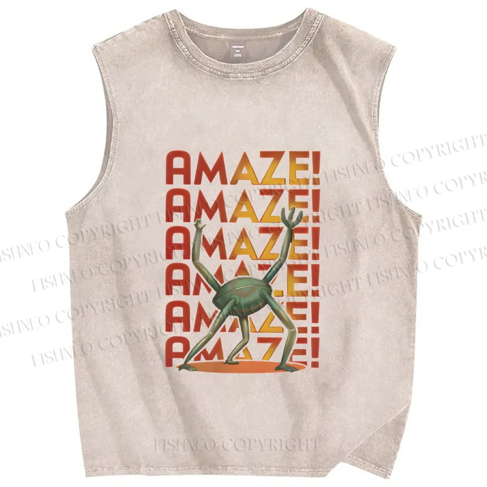 Unisex Project Hail Mary: Amaze! Gradient Printed Washed Tank Top