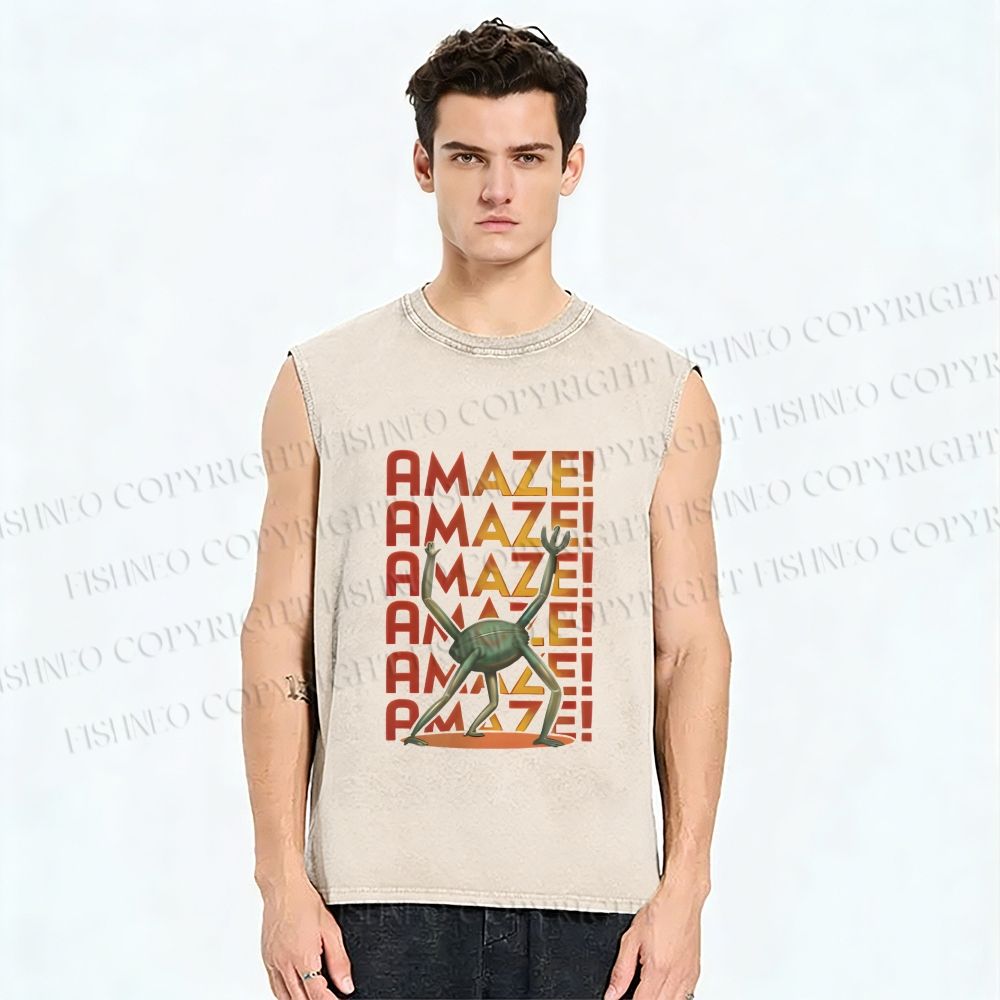 Unisex Project Hail Mary: Amaze! Gradient Printed Washed Tank Top