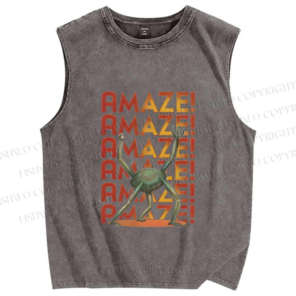 Unisex Project Hail Mary: Amaze! Gradient Printed Washed Tank Top