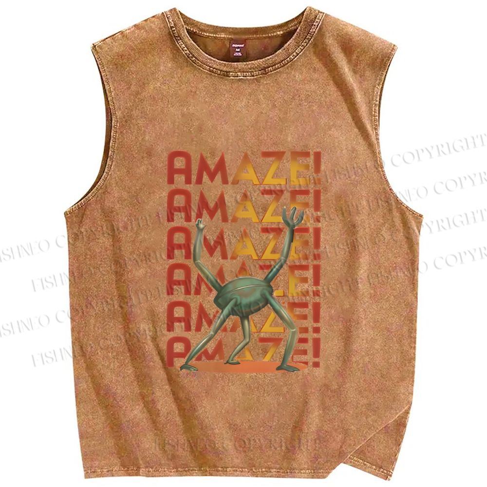 Unisex Project Hail Mary: Amaze! Gradient Printed Washed Tank Top