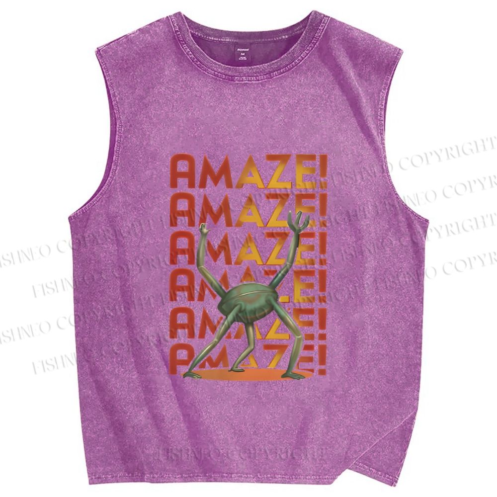 Unisex Project Hail Mary: Amaze! Gradient Printed Washed Tank Top